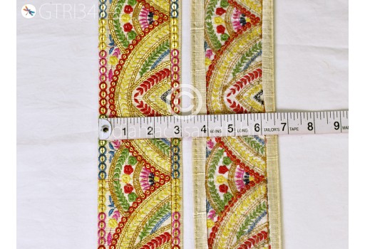 9 Yard Indian laces embroidered dolls dupatta ribbon diy crafting sari border sewing wedding embroidery costume trim sewing accessories bags trimming garment accessories