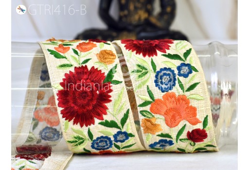 9 yard dresses orange embroidered Indian sari border diy sewing crafting fabric saree tape decorative beach bag cushions trimmings table runner lace home décor hat making ribbon