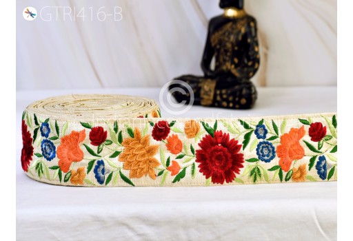 9 yard dresses orange embroidered Indian sari border diy sewing crafting fabric saree tape decorative beach bag cushions trimmings table runner lace home décor hat making ribbon