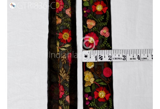 9 Yard Indian Embroidered Fabric Trim Embroidery DIY Crafting Sari Border Wedding Wear Gown Saree Sewing Embellishment Dresses Ribbon Cushions Cover Trimming