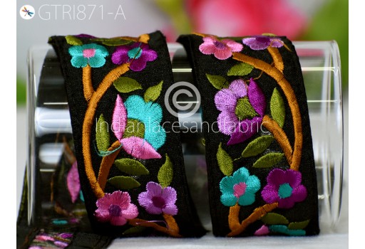 9 Yard Indian Embroidered Trim Sari Fabric Gift Wrapping Ribbon Embellishment Bridal Belt Sewing DIY Crafting Border Embroidery Cushions Lace Home Decoration Tape