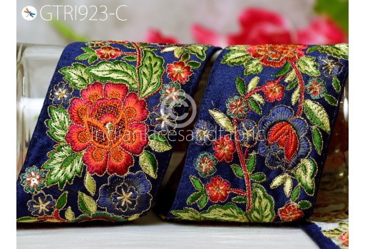 Embroidered Trim By 3 Yard Indian Embellishment Cushion Covers Embroidery Saree Ribbon Sewing DIY Crafting Border Wedding Trimmings Curtains
