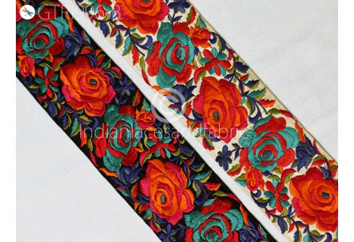 9 Yard Decorative Dresses Fabric Trim Cushion Cover Laces Sari Making Border Saree Ribbon Sewing Home Décor Red DIY Crafting Indian Embroidery Trimming