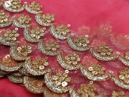  Indian Stole Bright Pink Dupatta Organza Gold Sequin Tassels Bridal Wedding lehenga Chunni Veil bridesmaid Scarf Indian Crafting Dress Costumes Gift Her.