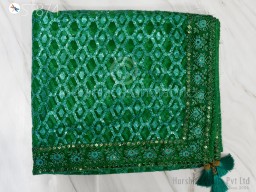 Women stole Green Indian Wedding Dupatta Embroidered Net Long Dupatta Chuni Bridal Veil Lehenga Embroidery Stoles Punjabi Dress Chunni Head Scarf Women