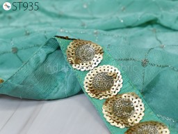 Mint Green Indian Wedding Dupatta Chinon Long Embroidered Dupatta Chuni Bridal Veil Lehenga Embroidery Stoles Festival Punjabi Dress Chunni