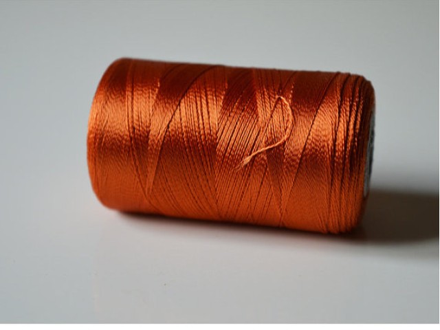 Dark Orange Silk Thread Spool Art Silk Thread Hand Machine Embroidery Thread