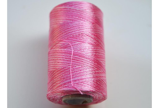 Flamingo Pink  White Silk Thread Spool Art Silk Thread