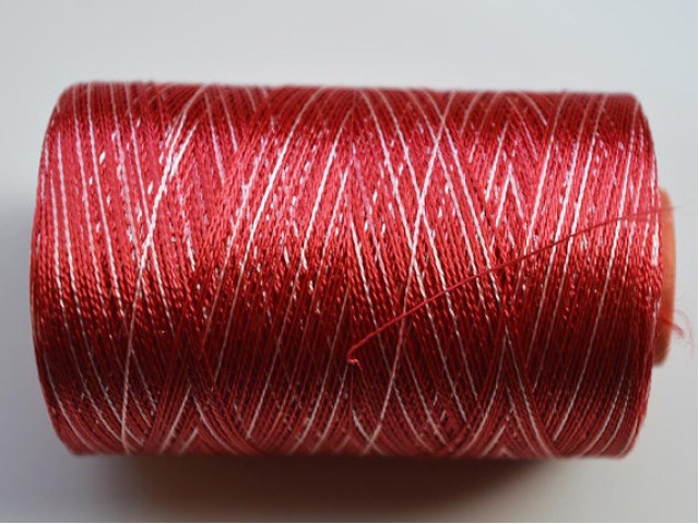 Red and White Thread Spool Art Silk Thread
