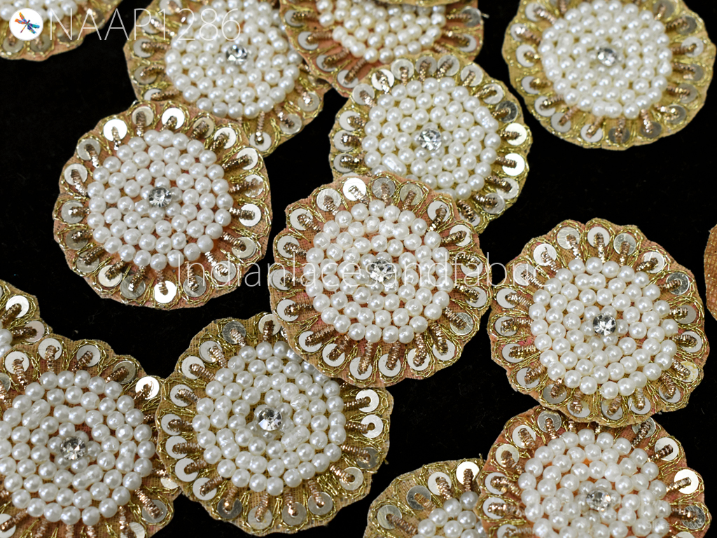 20 Indian Patches Sewing Handmade Patch Bridal Handcrafted Bridal Embellish  Headband DIY Crafting Home Decor Cushion