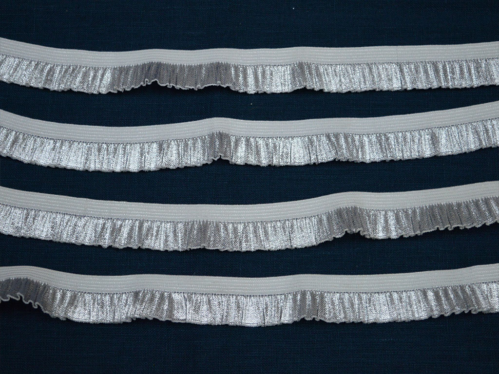 3 yards 1/2 width silver gray elastic ribbon trim/ stretch ribbon trim for  you