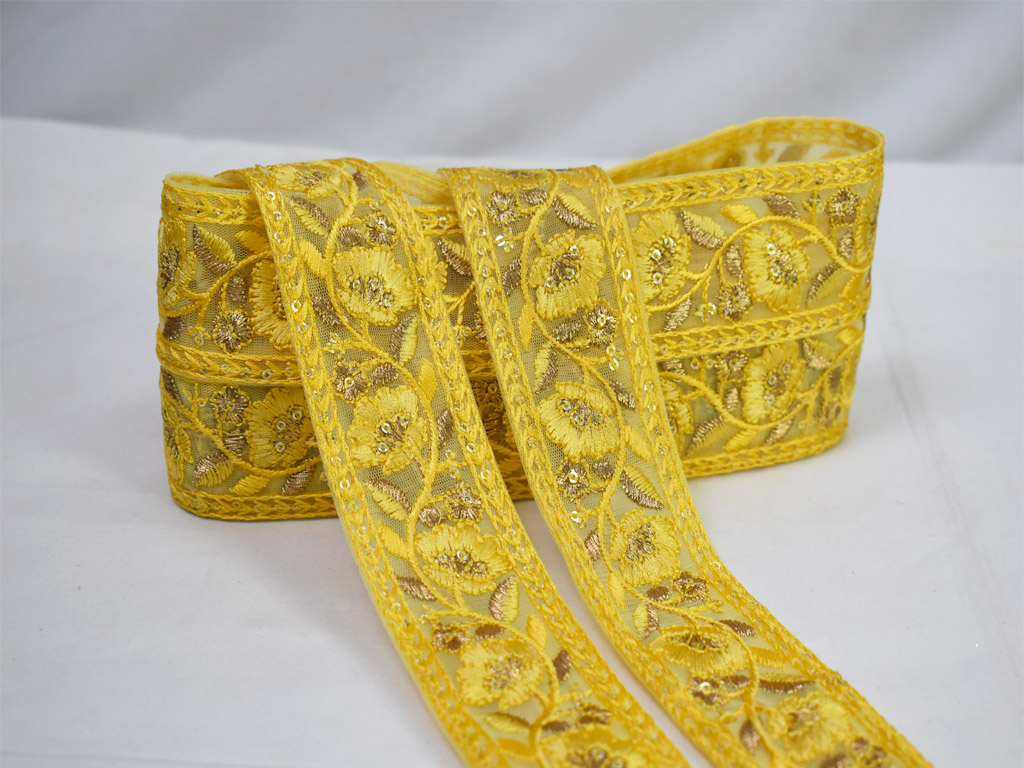 Fabric Ribbon Decorative Crafting Supply 4 inch Wide Sari Ribbon By 1 Yard