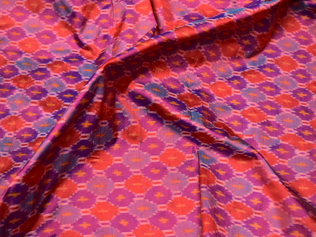 red orange pure silk ikat fabric by yard wedding dresses Fabric
