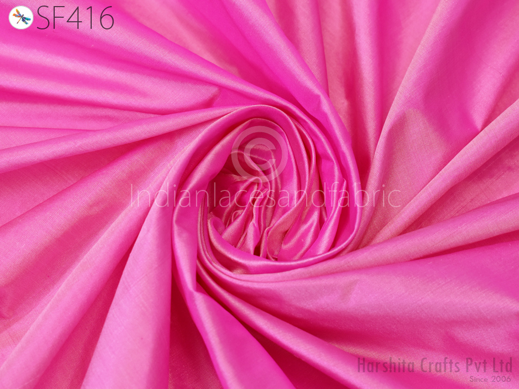 60gsm Indian Bright Pink Soft Pure Plain Silk Fabric by the yard Wedding Bridal Blouses Costume Party Dress Pi..