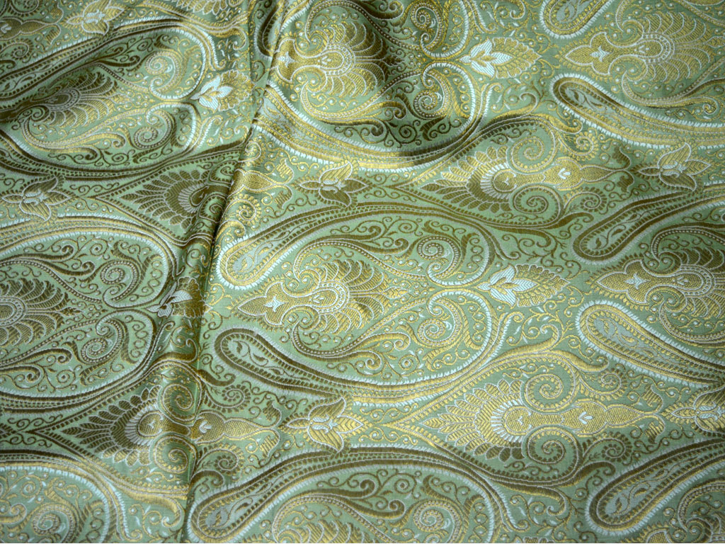 Banarasi Silk Pistachio Green Brocade By The Yard  Evening Dress boutique material Mat Making Furniture Cover Clutches Fabric Bow Tie Brocade