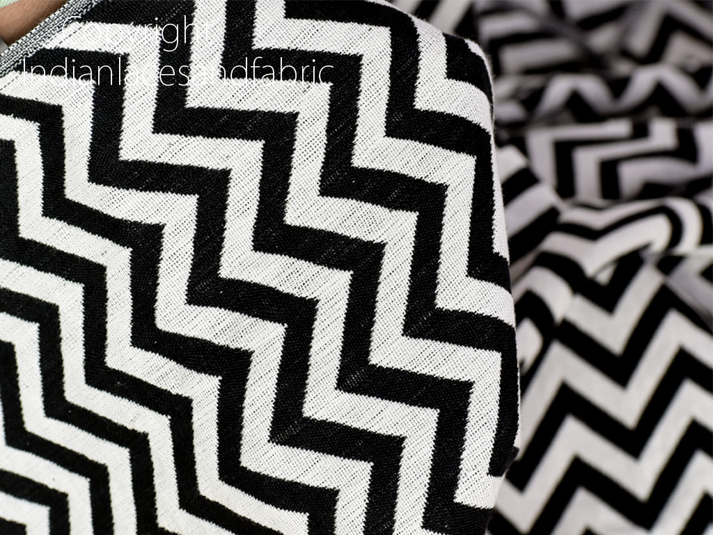 Black White Chevron Fabric, Wallpaper and Home Decor