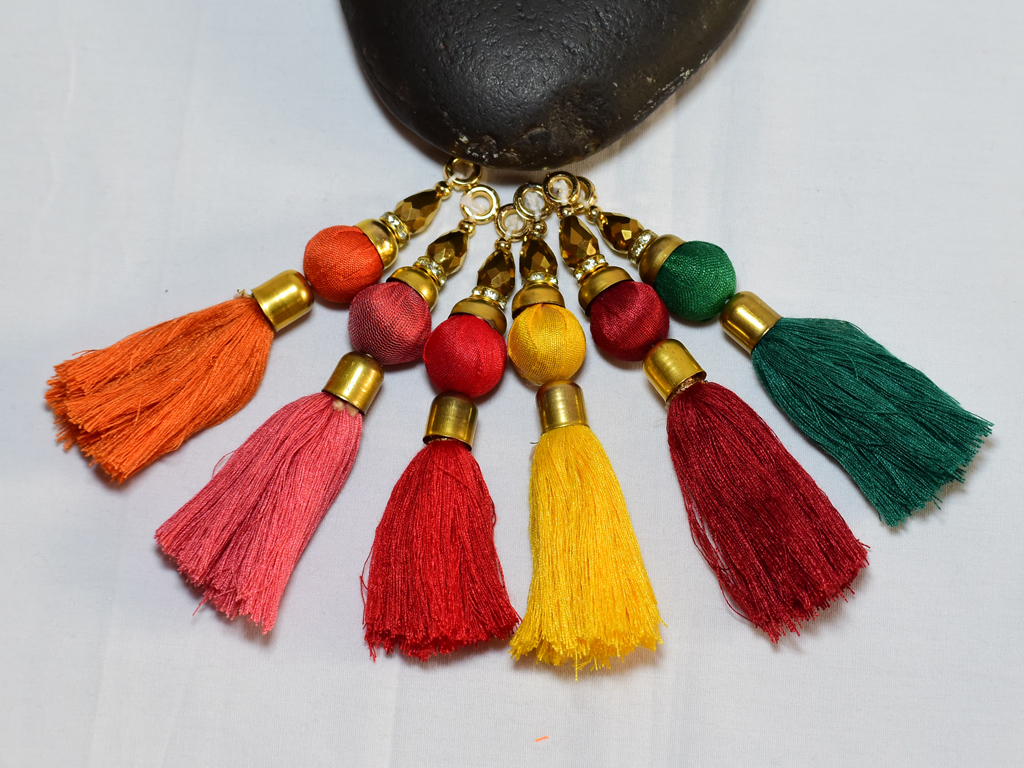 Designer Silk Thread Jewellery Eid Wedding Navratri Heavy Long Earrings  Jhumka | eBay