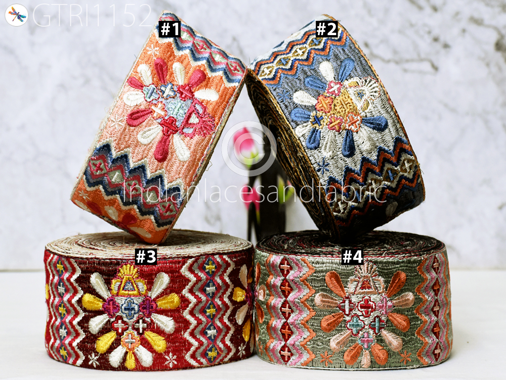 Use our embroidered laces and ribbon for making clutches