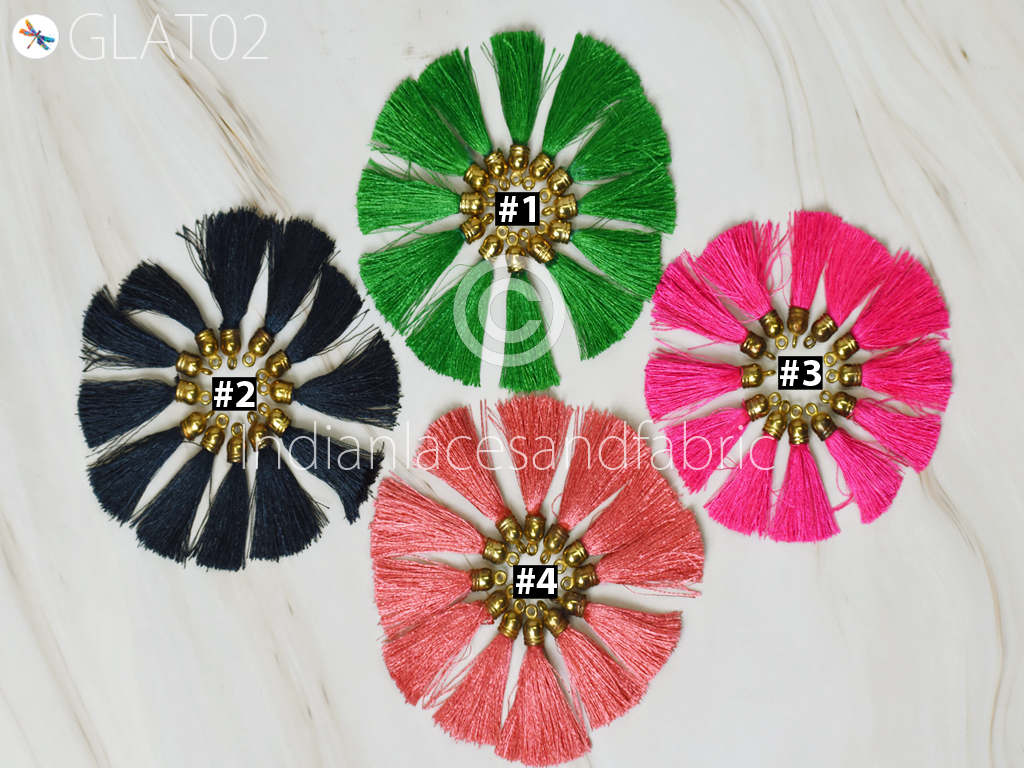 2 Pcs Indian Tassels Handmade Cotton Thread Décor Christmas DIY Crafting  Jewelry Decorative Boho Key Charms